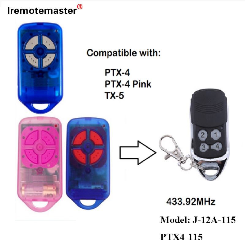 ສໍາລັບ PTX4 433.92 MHz Gate Garage Door Remote Control Rolling Code